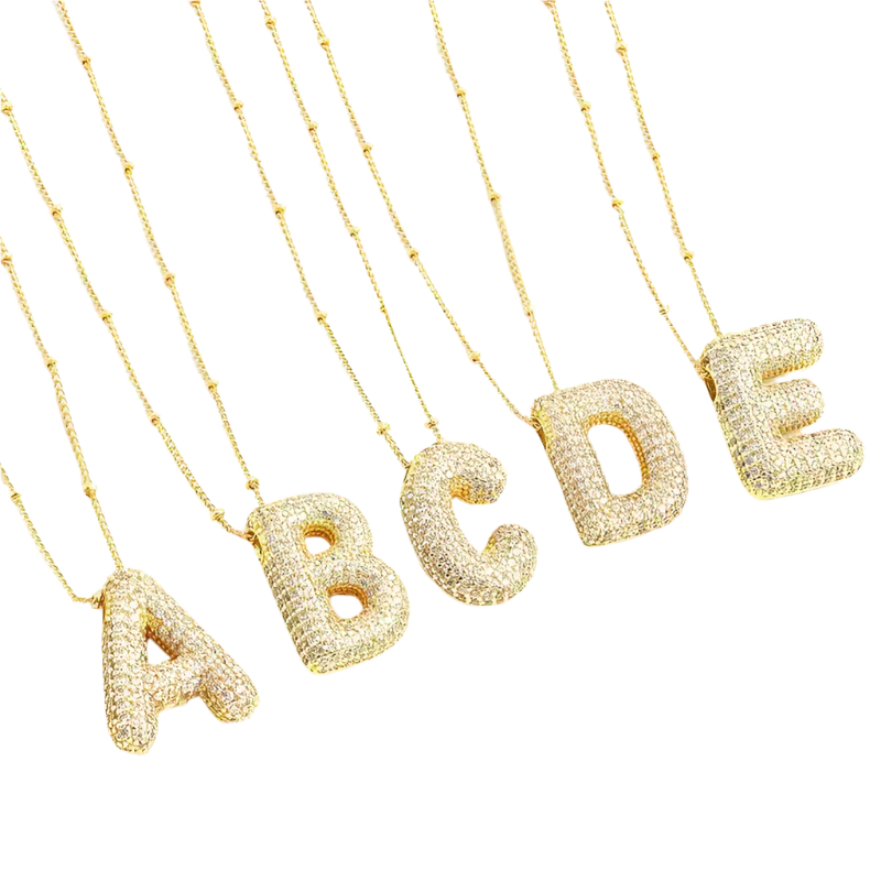 BubbleNote™ | Gold Letter Initial Necklace Set