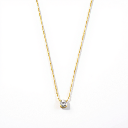 Clea™ | Gold Moissanite Stone Necklace