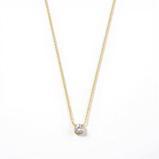 Clea™ | Gold Moissanite Stone Necklace