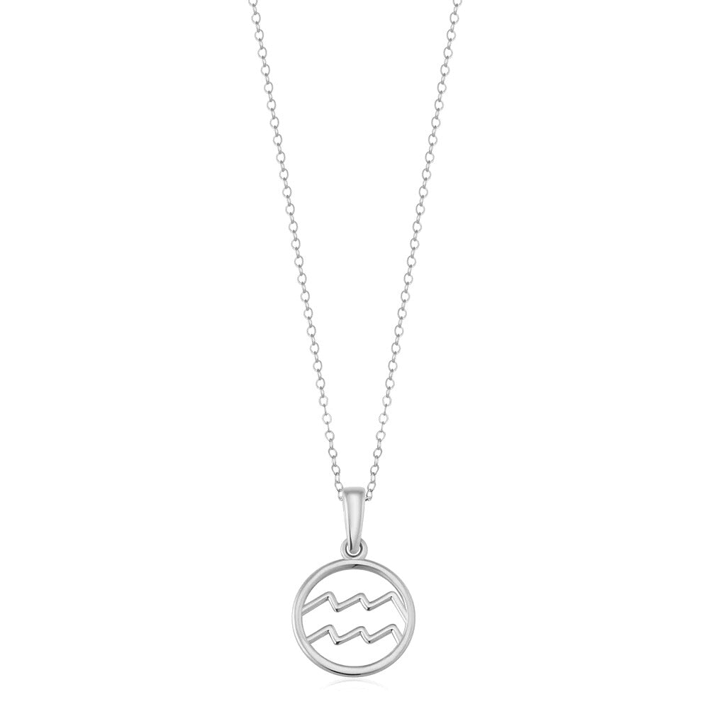 Zodiac sign necklace | White Gold