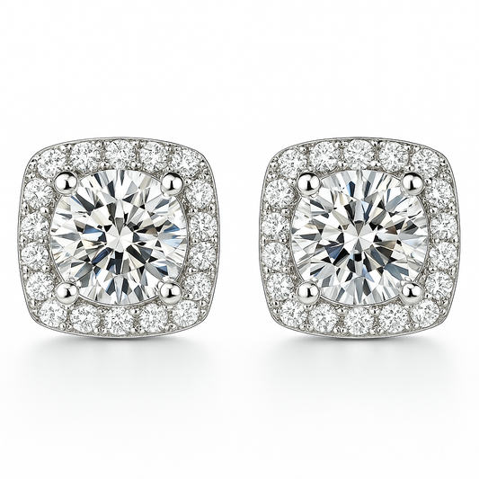 Glacé Glamour Earrings | White gold