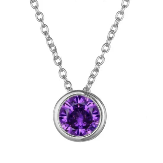 Lunaria Gemmara Birthstone Necklace | White Gold