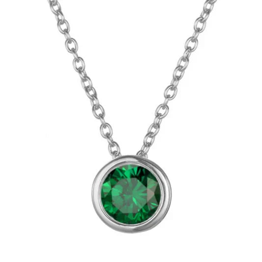 Lunaria Gemmara Birthstone Necklace | White Gold