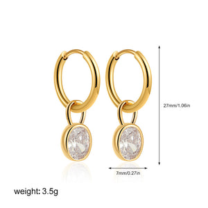 Elara™ | Vintage Gold Round Crystal Earrings
