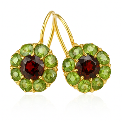 Vintage™ | Green & Red Crystal Drop Earrings