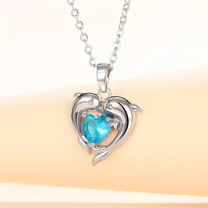 Oceanheart Twins Necklace | White Gold