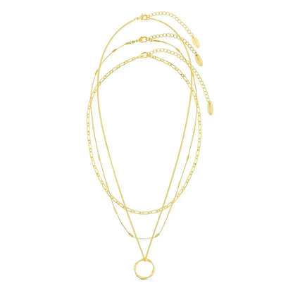 Circa™ | Gold Open Circle Three Row Necklace