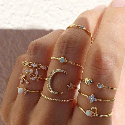 Boho™ | Silver and Gold Ring Set (10 Pairs)