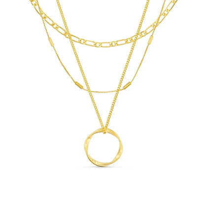 Circa™ | Gold Open Circle Three Row Necklace