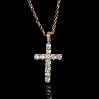 Faith™ | Gold Moissanite Cross Necklace