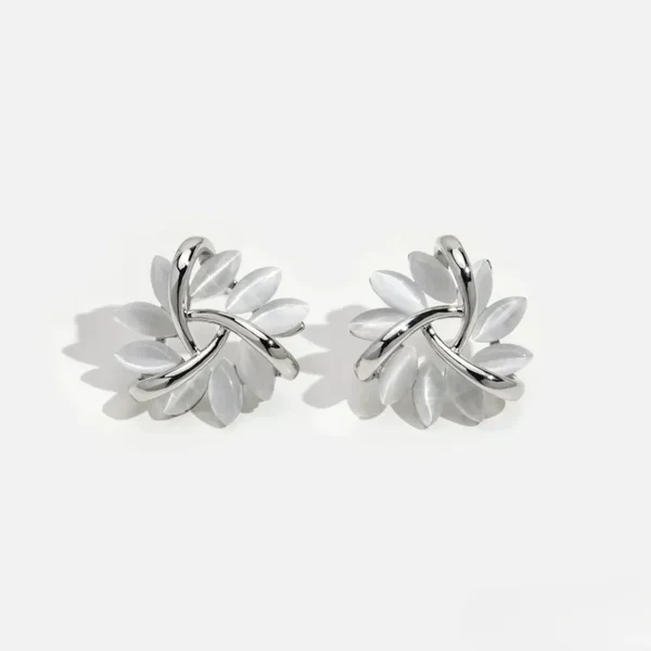 Sienna™ | Elegant Opal Petal Circle Stud Earrings