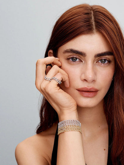 Cubo™ | Gold Moissanite Cuban Bracelet