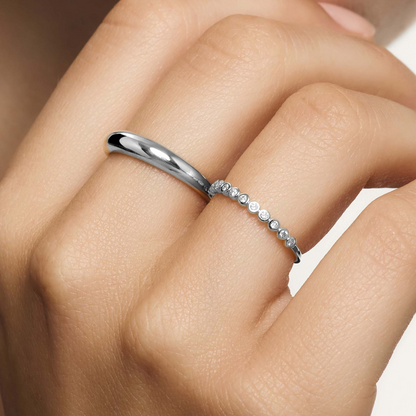 Midi Dome Ring | White Gold