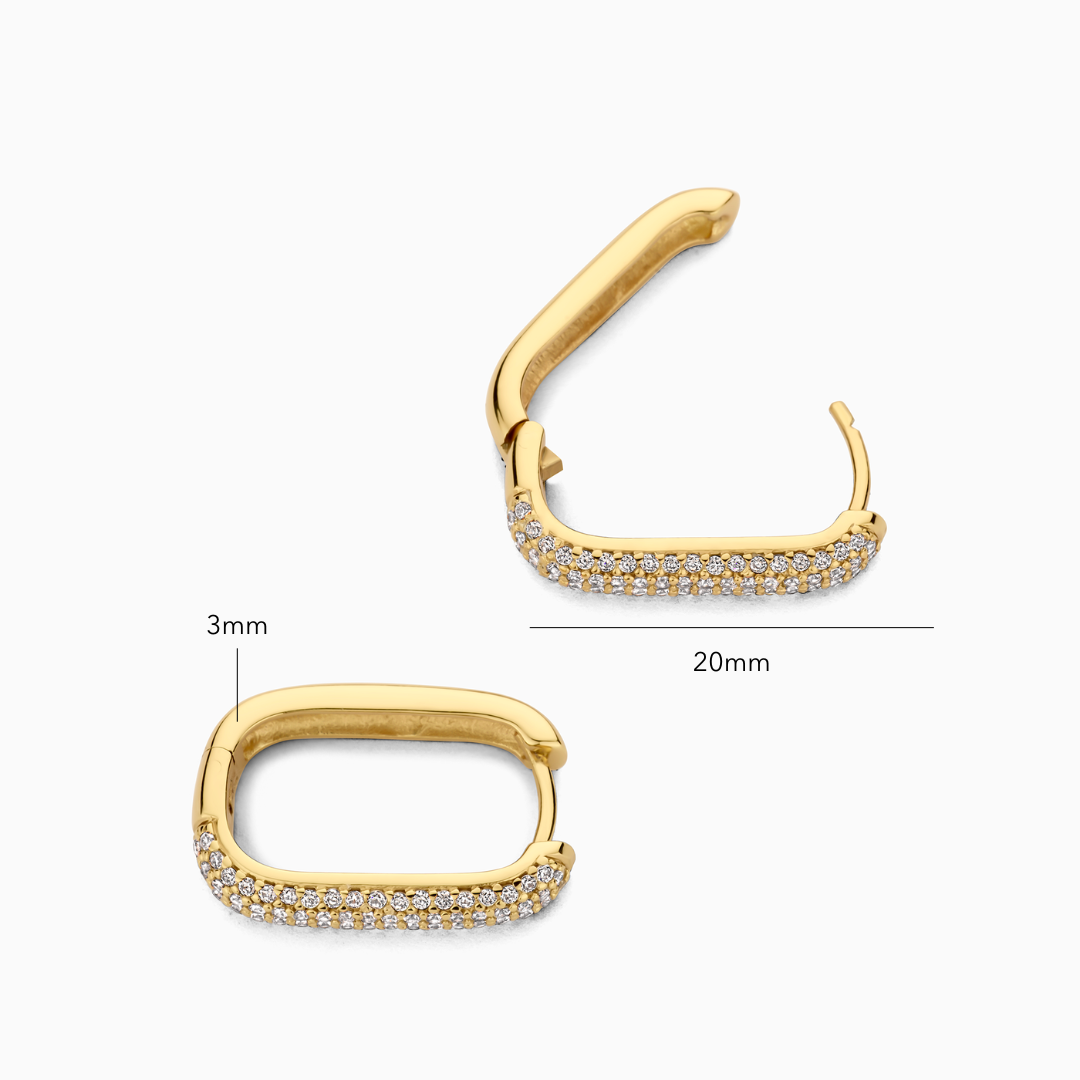 Icon Pavé Hoops | White Gold